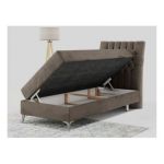 Łóżko kontynentalne MILEN 90x200 - H3 - brązowy, welwet - strona prawa