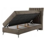 Łóżko kontynentalne MILEN 90x200 - H3 - brązowy, welwet - strona prawa