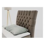 Łóżko kontynentalne MILEN 90x200 - H4 - brązowy, welwet - strona prawa