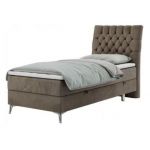 Łóżko kontynentalne MILEN 90x200 - H4 - brązowy, welwet - strona prawa