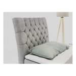 Łóżko kontynentalne MILEN 90x200 - H3 - jasnoszary, welwet - strona lewa