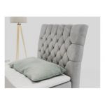 Łóżko kontynentalne MILEN 90x200 - H4 - jasnoszary, welwet - strona prawa