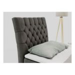 Łóżko kontynentalne MILEN 90x200 - H4 - ciemnoszary, welwet - strona lewa