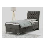 Łóżko kontynentalne MILEN 90x200 - H3 - ciemnoszary, welwet - strona prawa