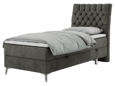 Łóżko kontynentalne MILEN 90x200 - H3 - ciemnoszary, welwet - strona prawa