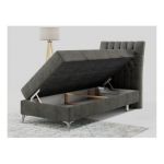 Łóżko kontynentalne MILEN 90x200 - H3 - ciemnoszary, welwet - strona prawa