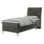 Łóżko kontynentalne MILEN 90x200 - H3 - ciemnoszary, welwet - strona prawa