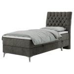 Łóżko kontynentalne MILEN 90x200 - H4 - ciemnoszary, welwet - strona prawa