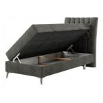 Łóżko kontynentalne MILEN 90x200 - H4 - ciemnoszary, welwet - strona prawa