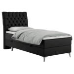 Łóżko kontynentalne MILEN 90x200 - H3 - czarny, ekoskóra - strona lewa