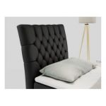 Łóżko kontynentalne MILEN 90x200 - H3 - czarny, ekoskóra - strona lewa