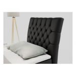 Łóżko kontynentalne MILEN 90x200 - H3 - czarny, ekoskóra - strona prawa