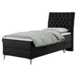 Łóżko kontynentalne MILEN 90x200 - H4 - czarny, ekoskóra - strona prawa