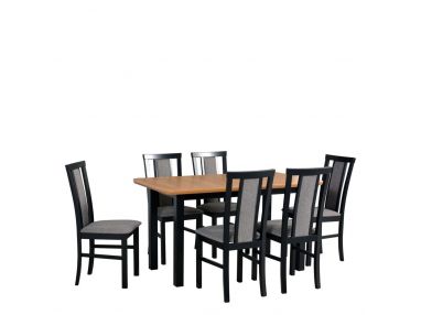 Stylowy zestaw ze stołem i krzesłami do jadalni - stół MARS 2 S + krzesła MONTU 7