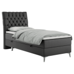 Łóżko kontynentalne MILEN 90x200 - H4 - ciemnoszary, ekoskóra - strona lewa