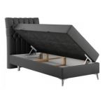 Łóżko kontynentalne MILEN 90x200 - H4 - ciemnoszary, ekoskóra - strona lewa