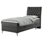 Łóżko kontynentalne MILEN 90x200 - H3 - ciemnoszary, ekoskóra - strona prawa