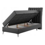 Łóżko kontynentalne MILEN 90x200 - H3 - ciemnoszary, ekoskóra - strona prawa