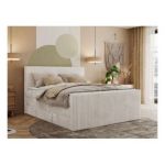 Łóżko kontynentalne TILIANO KING DUO 200x200 - H3 - beżowy, sztruks