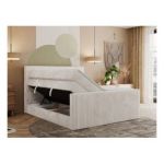 Łóżko kontynentalne TILIANO KING DUO 200x200 - H3 - beżowy, sztruks