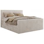 Łóżko kontynentalne TILIANO KING DUO 160x200 - H4 - beżowy, sztruks