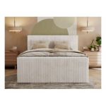 Łóżko kontynentalne TILIANO KING DUO 180x200 - H4 - beżowy, sztruks