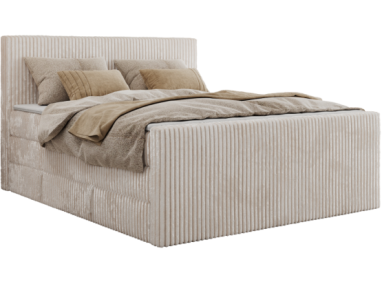Łóżko kontynentalne TILIANO KING DUO 200x200 - H4 - beżowy, sztruks