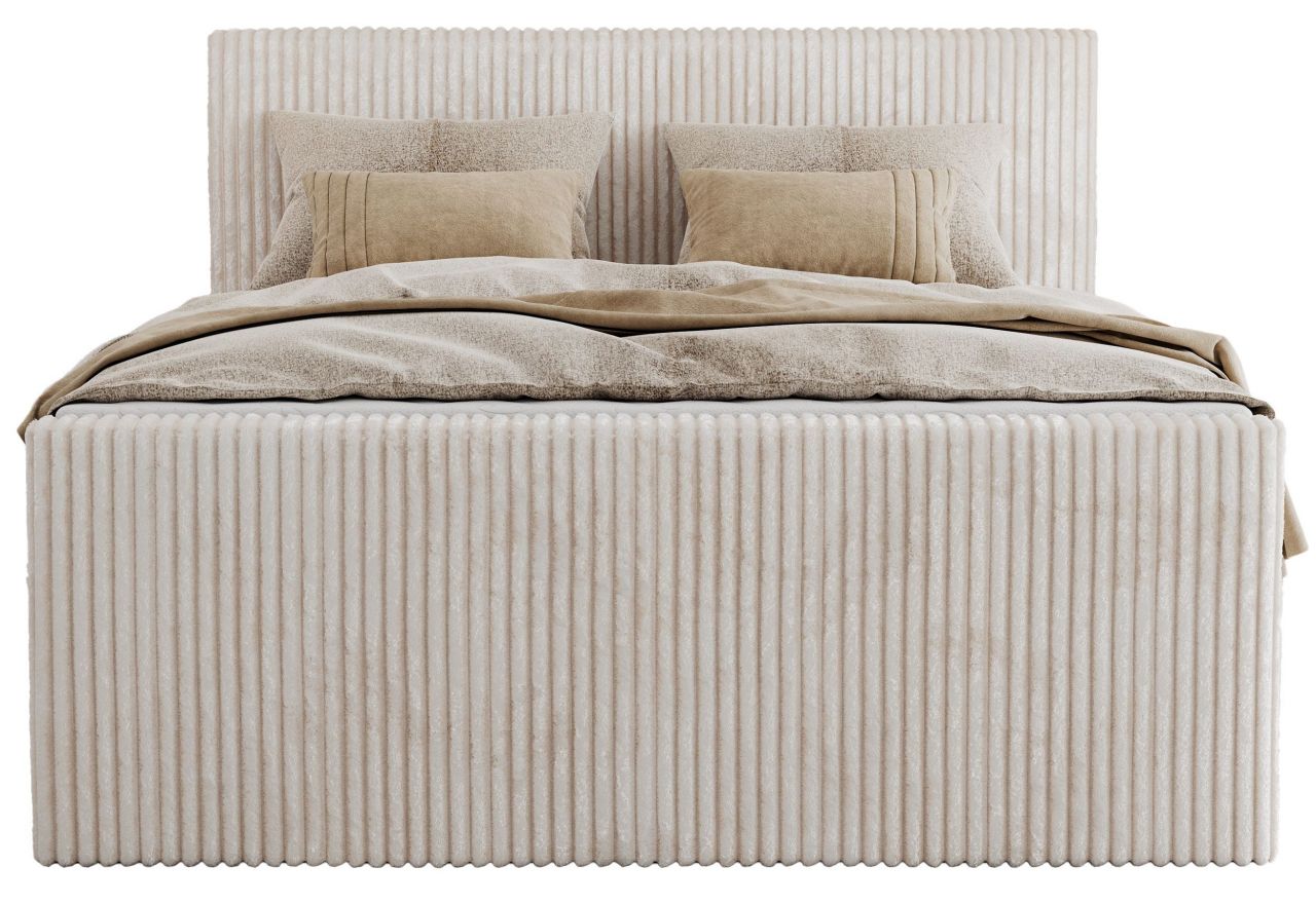 Łóżko kontynentalne TILIANO KING DUO 200x200 - H4 - beżowy, sztruks