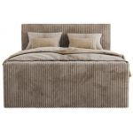 Łóżko kontynentalne TILIANO KING DUO 160x200 - H3 - jasnobrązowy, sztruks