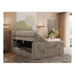 Łóżko kontynentalne TILIANO KING DUO 200x200 - H3 - jasnobrązowy, sztruks