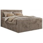 Łóżko kontynentalne TILIANO KING DUO 200x200 - H3 - jasnobrązowy, sztruks