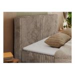 Łóżko kontynentalne TILIANO KING DUO 160x200 - H4 - jasnobrązowy, sztruks