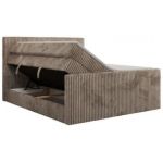 Łóżko kontynentalne TILIANO KING DUO 200x200 - H4 - jasnobrązowy, sztruks