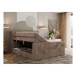 Łóżko kontynentalne TILIANO KING DUO 140x200 - H4 - brązowy, sztruks