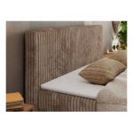 Łóżko kontynentalne TILIANO KING DUO 140x200 - H4 - brązowy, sztruks