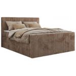 Łóżko kontynentalne TILIANO KING DUO 180x200 - H4 - brązowy, sztruks