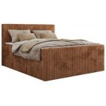 Łóżko kontynentalne TILIANO KING DUO 180x200 - H3 - pomarańczowy, sztruks