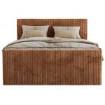 Łóżko kontynentalne TILIANO KING DUO 200x200 - H3 - pomarańczowy, sztruks