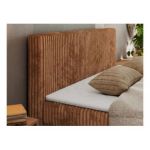 Łóżko kontynentalne TILIANO KING DUO 160x200 - H4 - pomarańczowy, sztruks