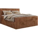 Łóżko kontynentalne TILIANO KING DUO 200x200 - H4 - pomarańczowy, sztruks