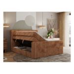 Łóżko kontynentalne TILIANO KING DUO 200x200 - H4 - pomarańczowy, sztruks