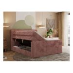 Łóżko kontynentalne TILIANO KING DUO 160x200 - H3 - różowy, sztruks