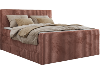 Łóżko kontynentalne TILIANO KING DUO 200x200 - H3 - różowy, sztruks