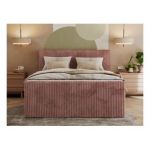 Łóżko kontynentalne TILIANO KING DUO 140x200 - H4 - różowy, sztruks