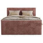 Łóżko kontynentalne TILIANO KING DUO 160x200 - H4 - różowy, sztruks