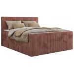 Łóżko kontynentalne TILIANO KING DUO 180x200 - H4 - różowy, sztruks