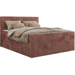 Łóżko kontynentalne TILIANO KING DUO 200x200 - H4 - różowy, sztruks