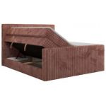 Łóżko kontynentalne TILIANO KING DUO 200x200 - H4 - różowy, sztruks