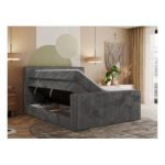 Łóżko kontynentalne TILIANO KING DUO 140x200 - H3 - szary, sztruks