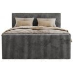 Łóżko kontynentalne TILIANO KING DUO 160x200 - H3 - szary, sztruks